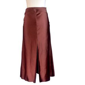 Forte Forte Stretch Duchesse Satin Midi Skirt Chocolate I S As Is